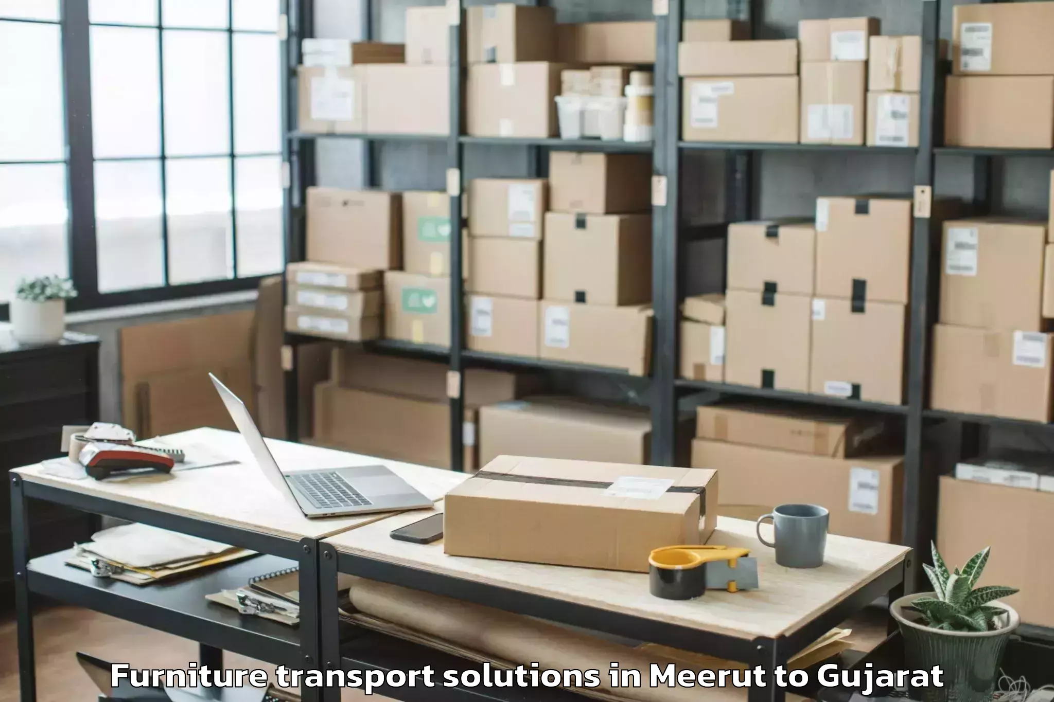 Hassle-Free Meerut to Vaghodia Furniture Transport Solutions